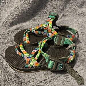 Chaco Green and Blue Adventure Sandals